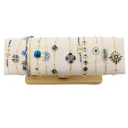 Présentoir en Bois +12 Bracelets - Coloris Marine